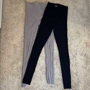 Set of 2 NWT H&M sz XS black & grey ribbed leggings
